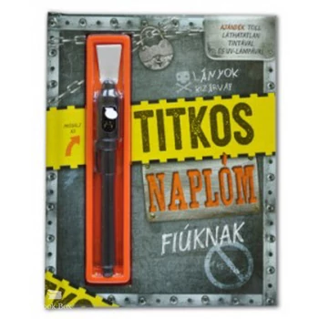 Titkos naplóm - Fiúknak- Ajándék toll láthatatlan tintával és UV-lámpával