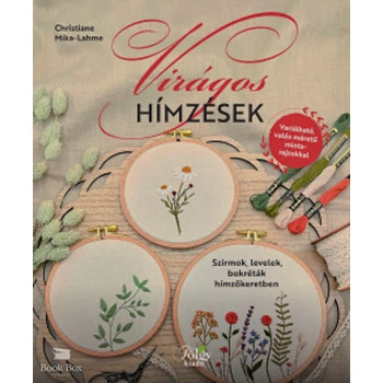 Virágos hímzések- Szirmok, levelek, bokréták hímzőkeretben