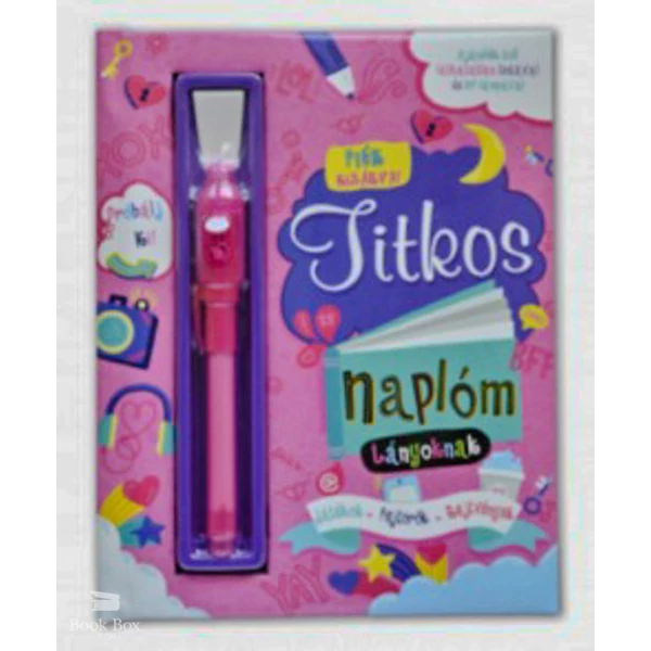 Titkos naplóm - Lányoknak- Ajándék toll láthatatlan tintával és UV-lámpával