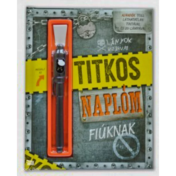 Titkos naplóm - Fiúknak- Ajándék toll láthatatlan tintával és UV-lámpával