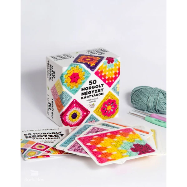 50 horgolt négyzet kártyákon- Mix&match minták
