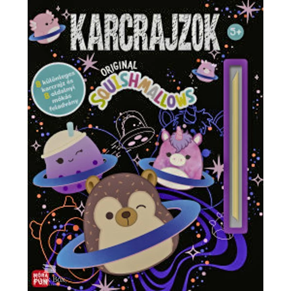Original Squishmallows - Karcrajzok- 8 különleges karcrajz és 8 oldalnyi mókás feladvány